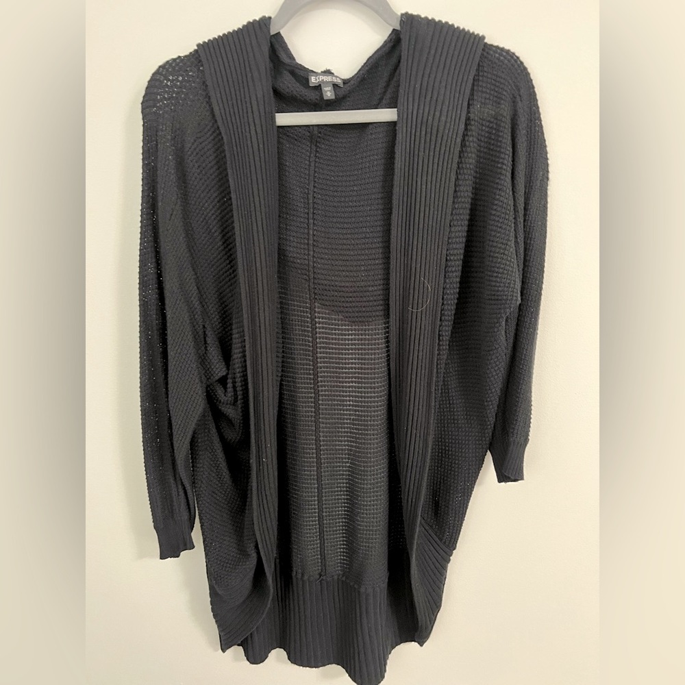 Women’s express black hooded sweater, size medium